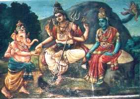 Ganesh et ses parents, Shiva et Pârvatî