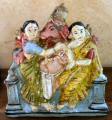 Terre cuite peinte Ganesh et deux Shakti