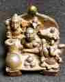 Ganesh, Annapurna, adorant le Shiva Lingam