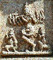 Krishna  huit bras jouant de la flute, temple de Hazara Rama